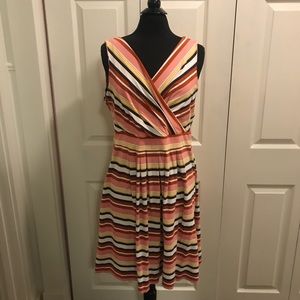 SLEEVELESS LANDS END FIT AND FLARE DRESS